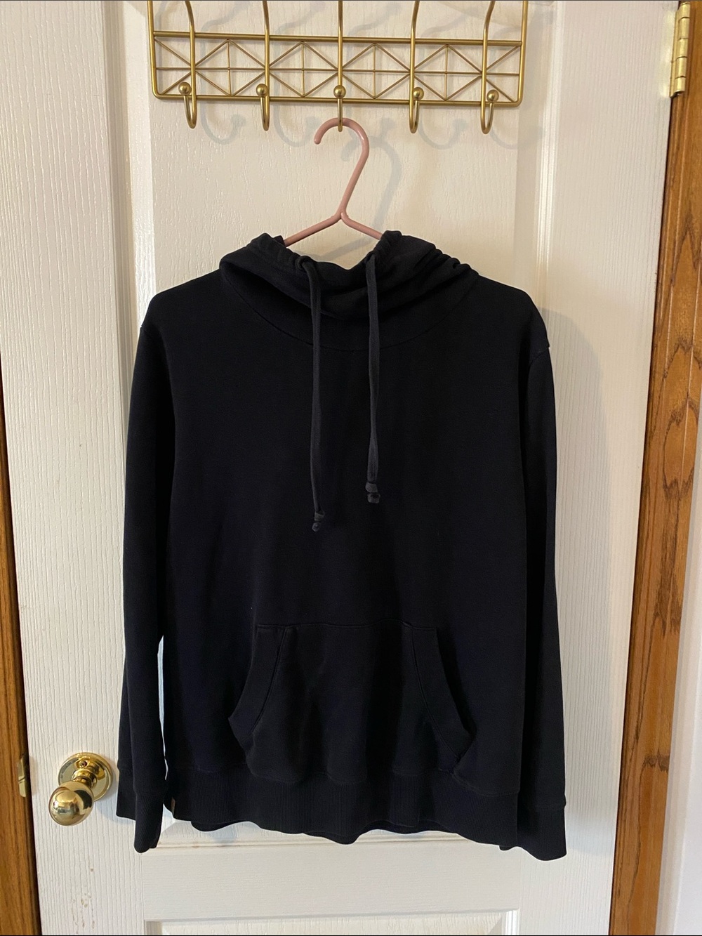 10 tree cowl neck black women’s hoodie